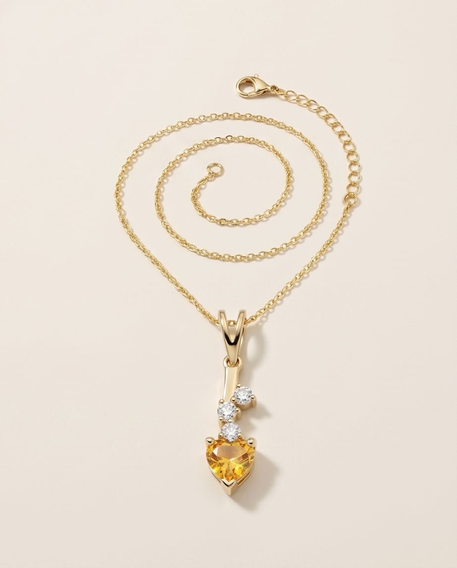 Amber Heart Pendant