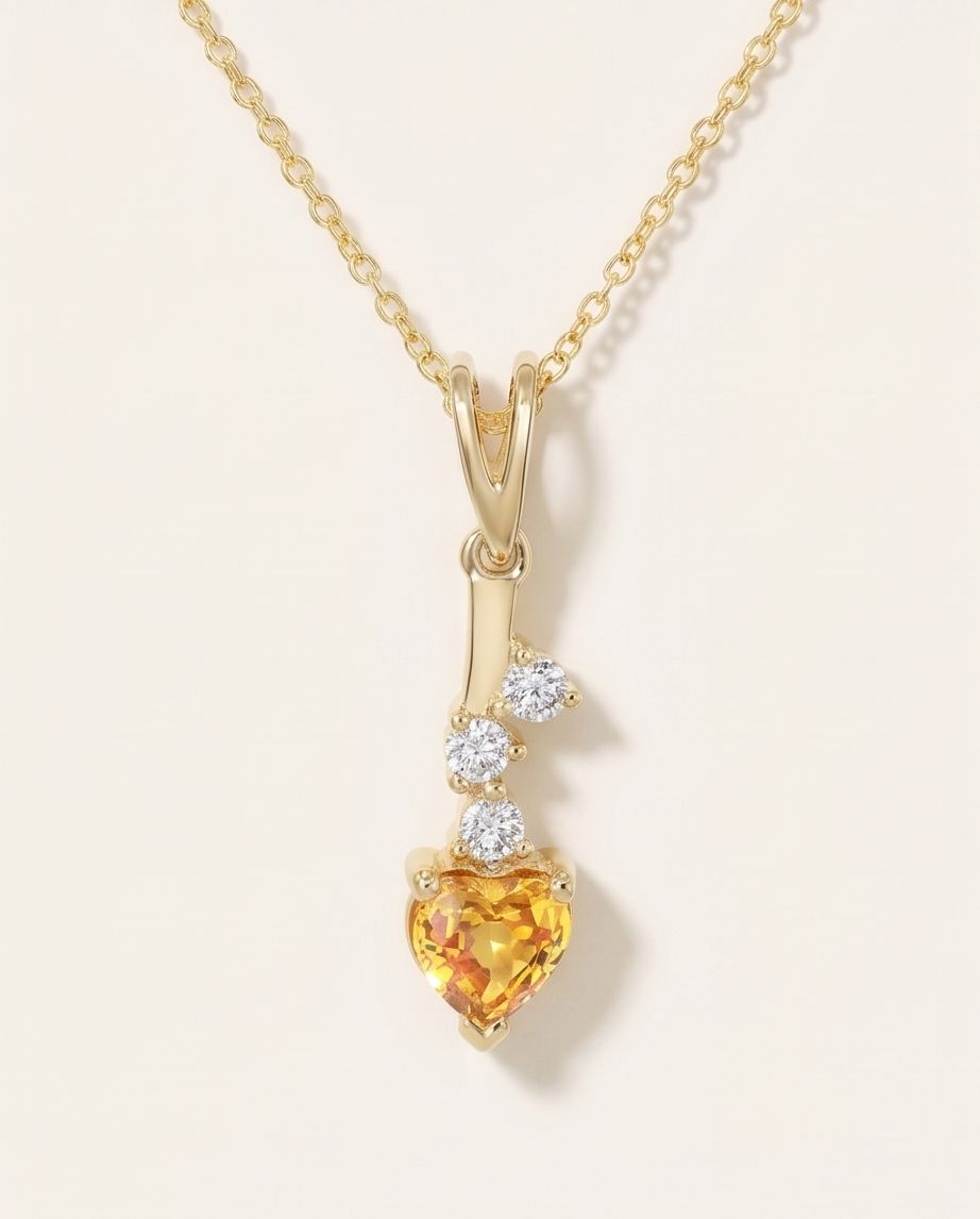 Amber Heart Pendant