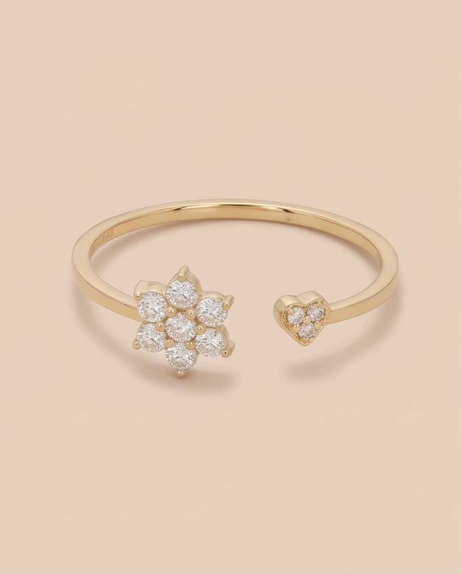 Floral Heart Ring
