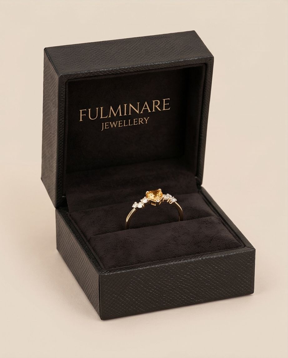 Amber Heart Ring