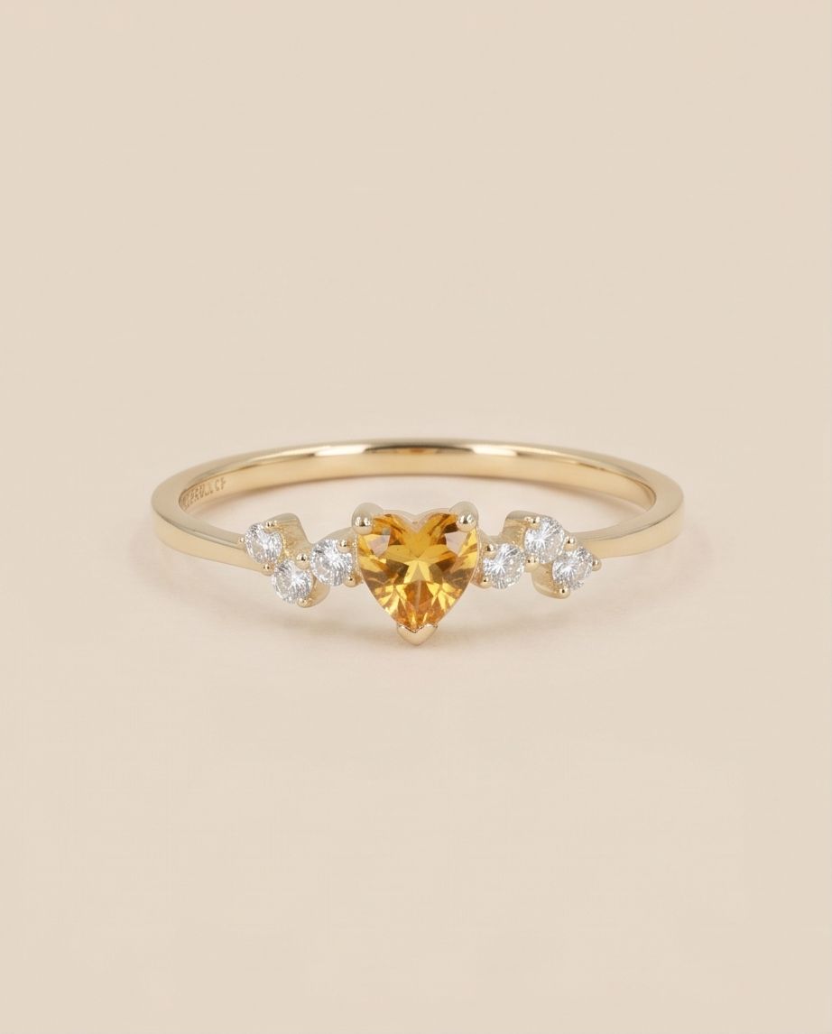 Amber Heart Ring