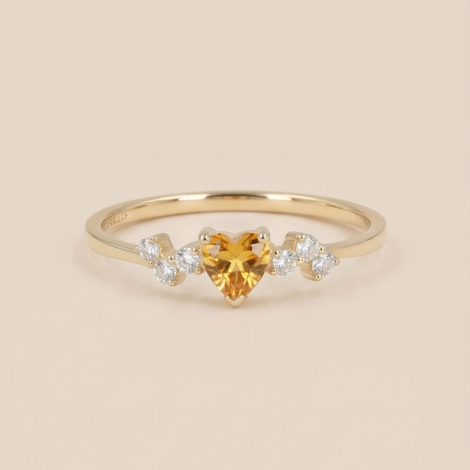 Amber Heart Ring