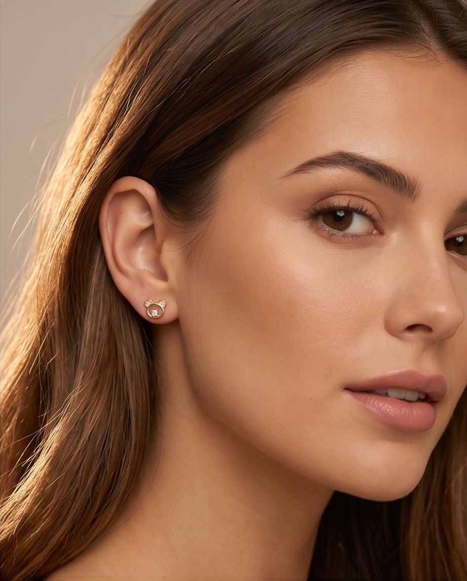 Opaline Bear Earring