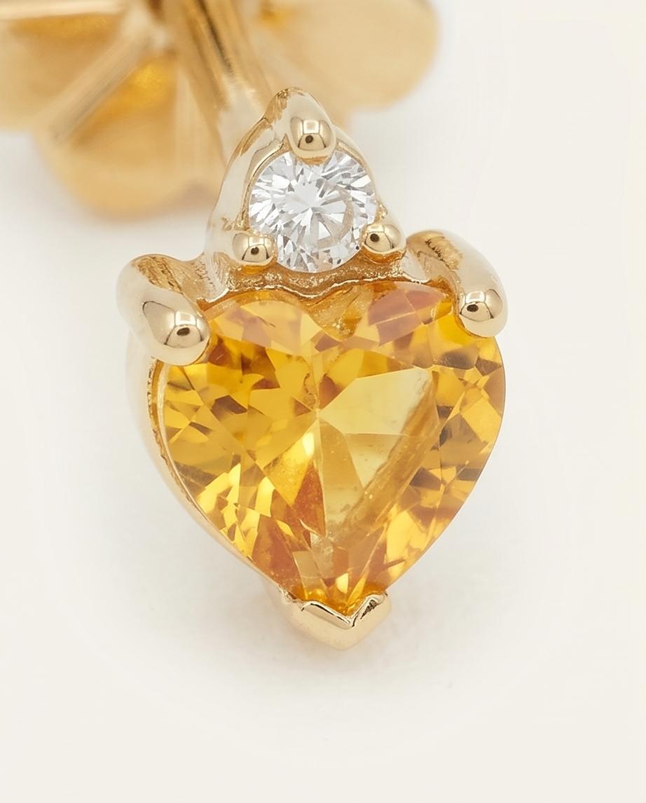 Amber Heart Earring