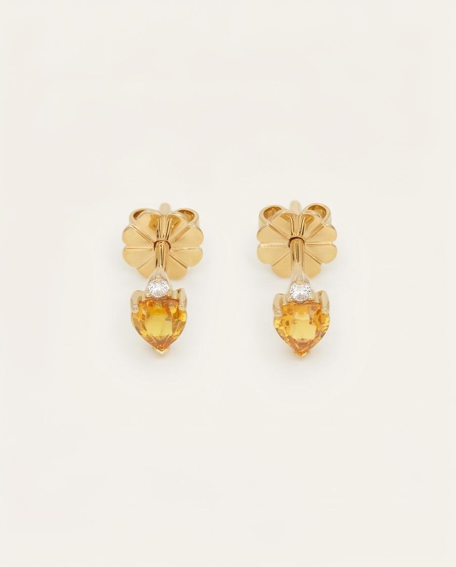 Amber Heart Earring