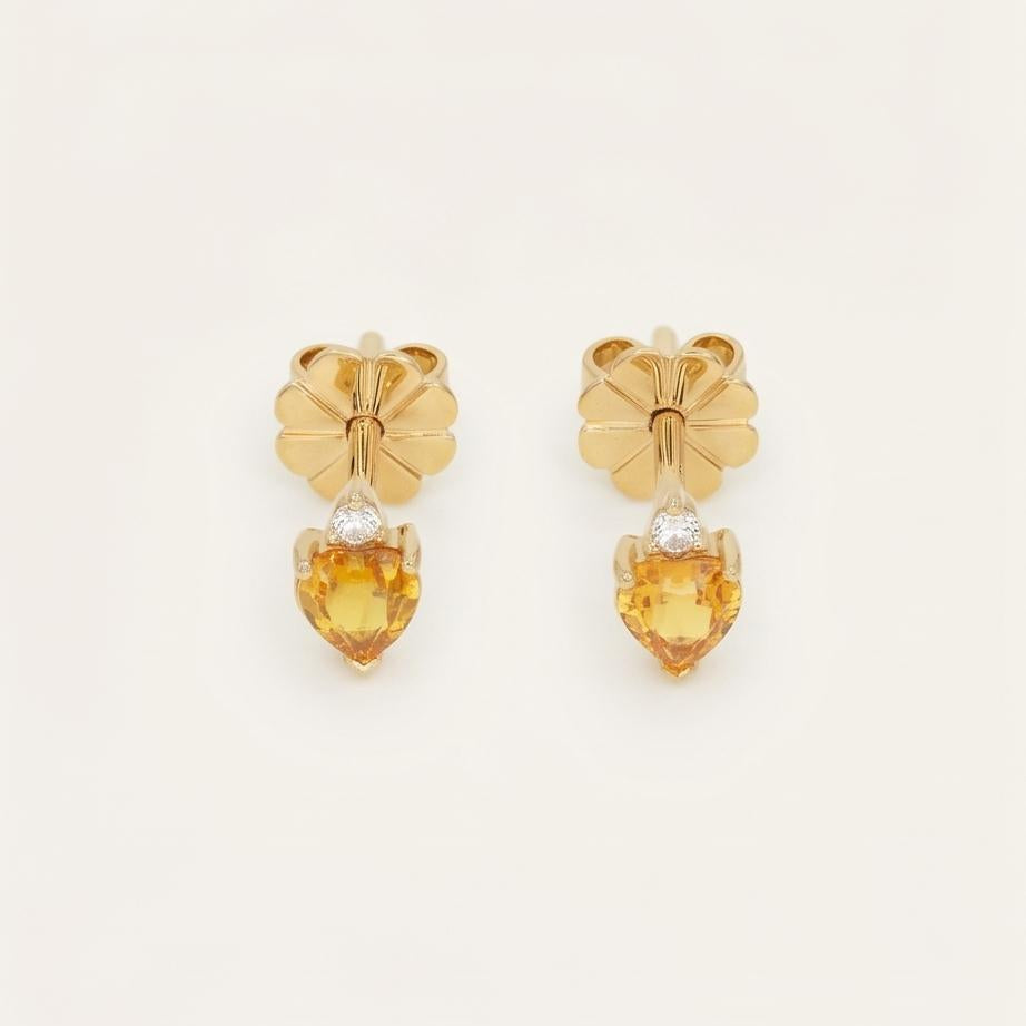 Amber Heart Earring