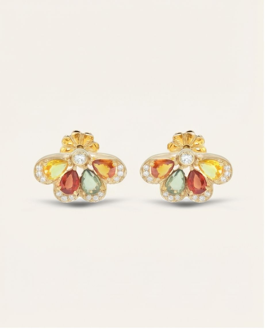 Cluster HalfPetal Earring