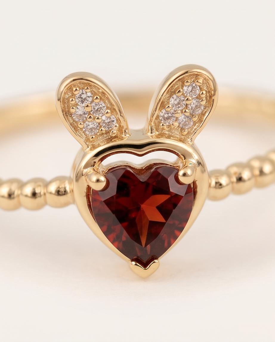 Crimson Bunny Ring