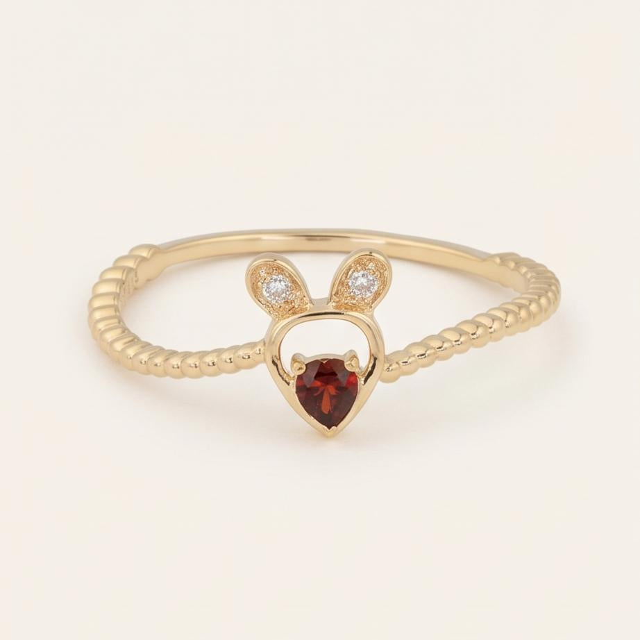 Crimson Bunny Ring