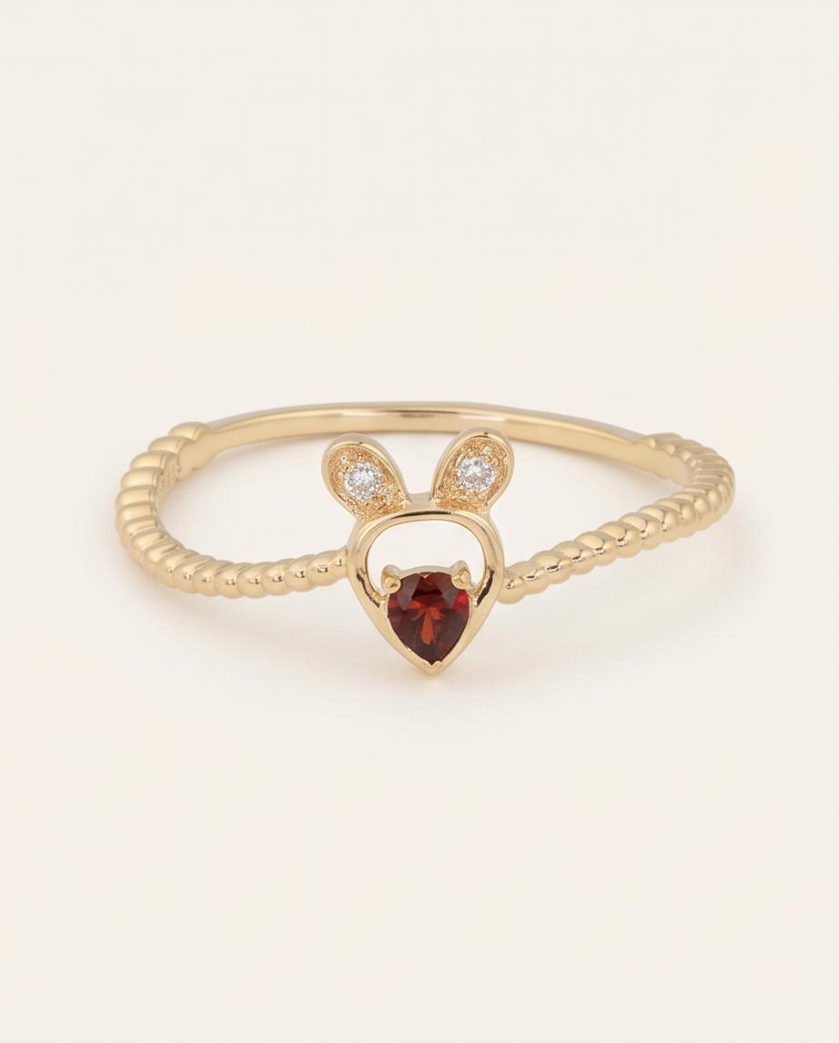 Crimson Bunny Ring