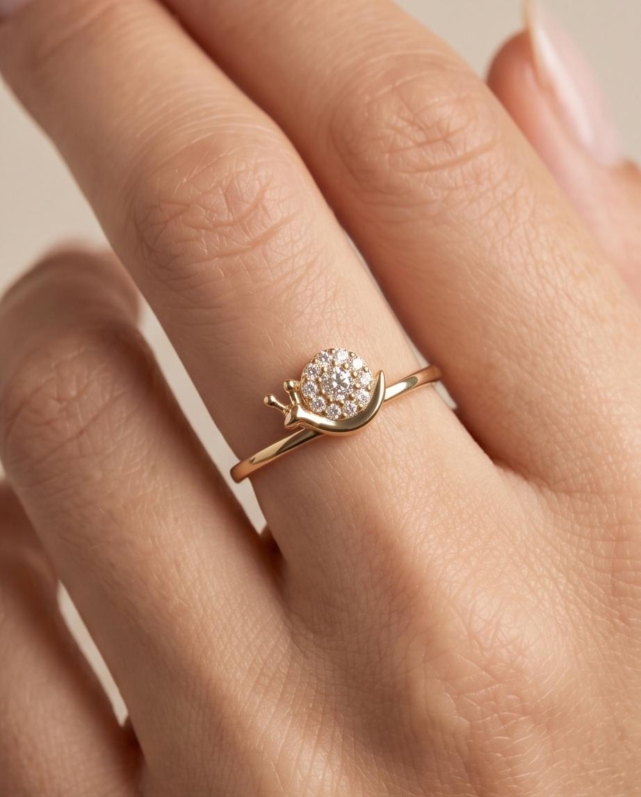 Snail Crystal Ring