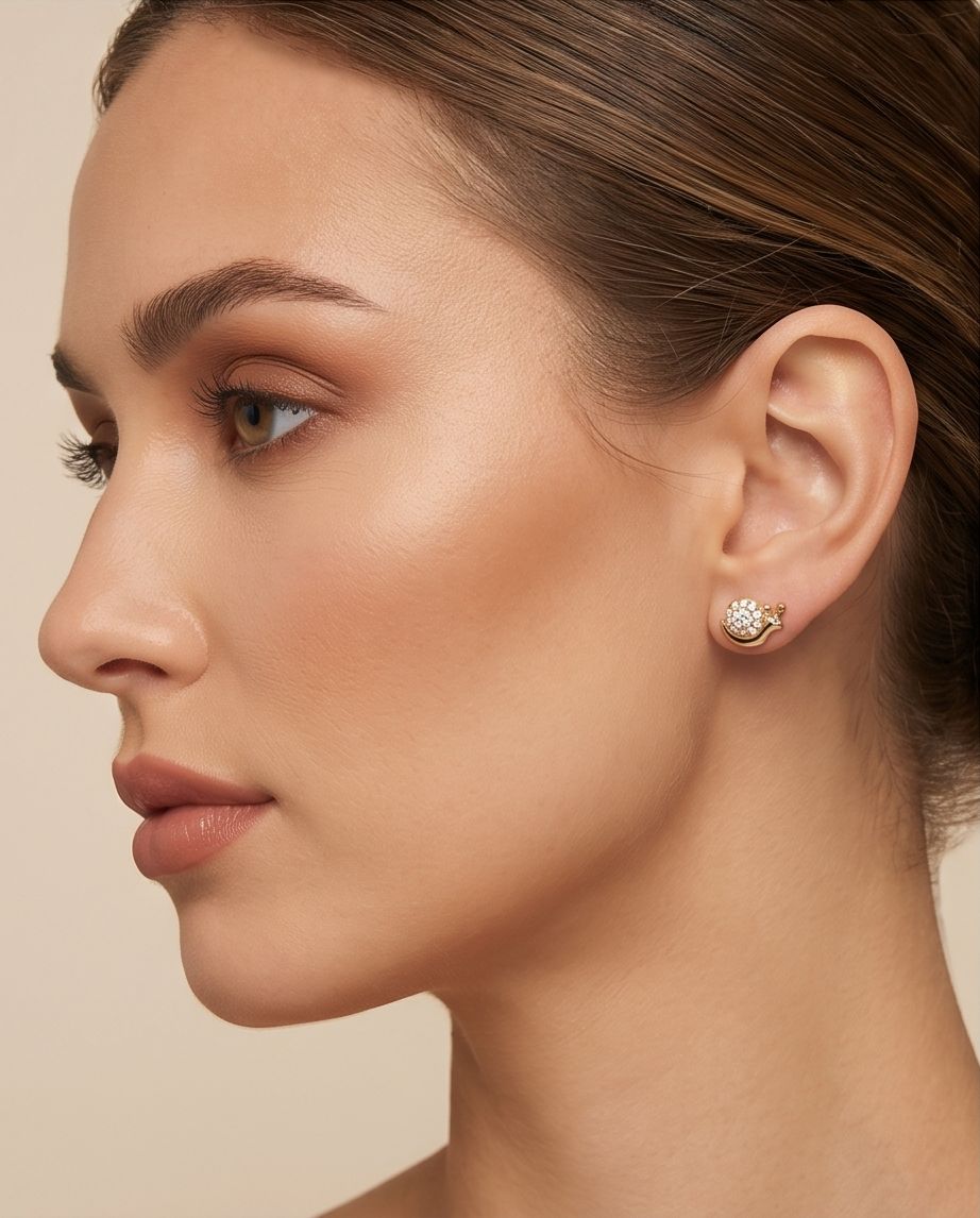 Snail Crystal Earring