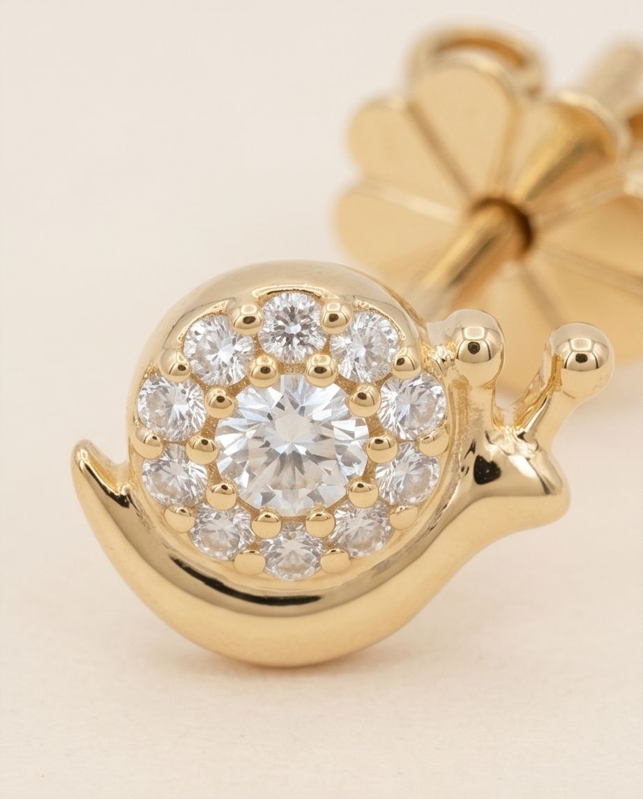Snail Crystal Earring