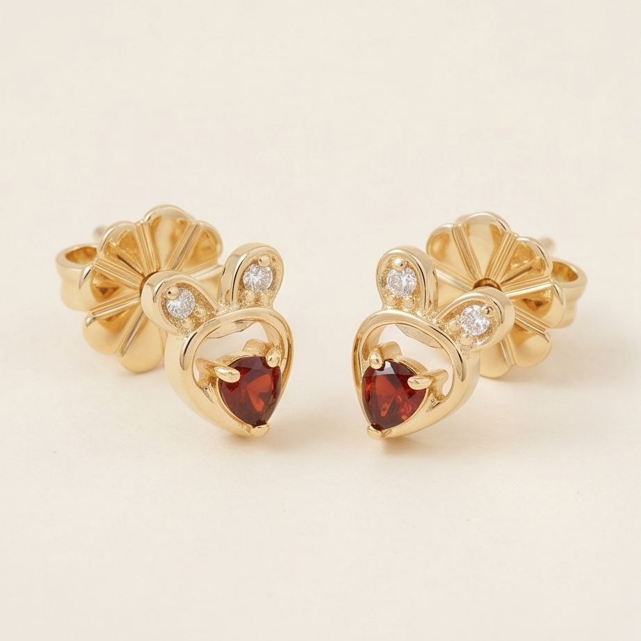 Crimson Bunny Earring