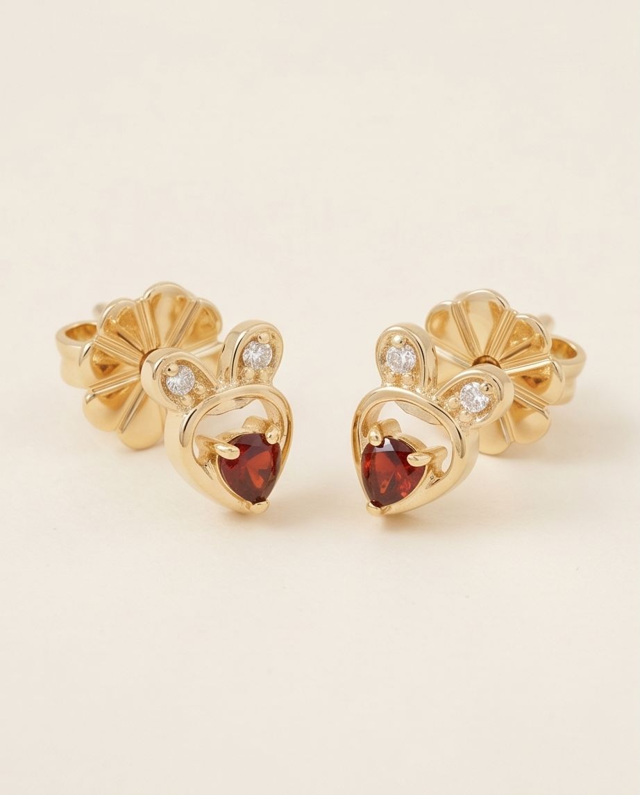 Crimson Bunny Earring
