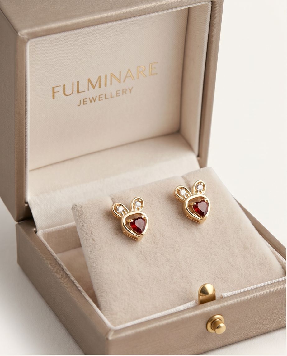 Crimson Bunny Earring