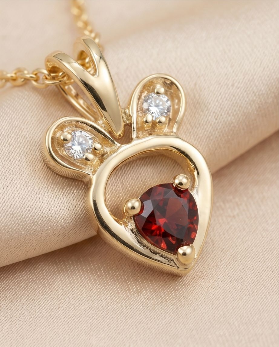 Crimson Bunny Pendant