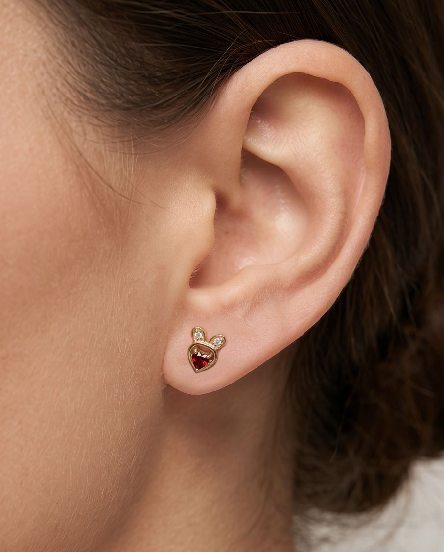 Crimson Bunny Earring