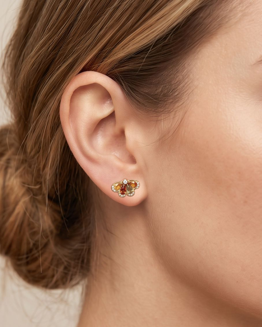Cluster HalfPetal Earring
